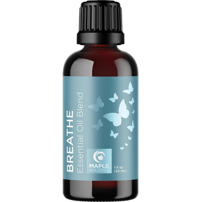 Breathe Ätherisches Öl für Diffuser - Erfrischende Mischung mit Eukalyptus, Pfefferminze, Teebaum und Minze für Aromatherapie zu Hause und unter der Dusche (30 ml)