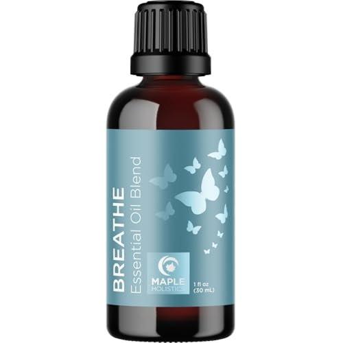 Breathe Ätherisches Öl für Diffuser - Erfrischende Mischung mit Eukalyptus, Pfefferminze, Teebaum und Minze für Aromatherapie zu Hause und unter der Dusche (30 ml)