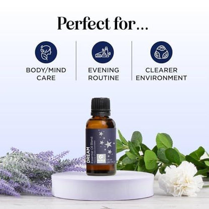 Schlaf Ätherisches Öl Blend für Diffuser - Träume Ätherische Öle für Diffuser Aromatherapie und Entspannung mit Clary Sage Ylang-Ylang Römischer Kamille und Lavendel für Schlafunterstützung (30 ml)