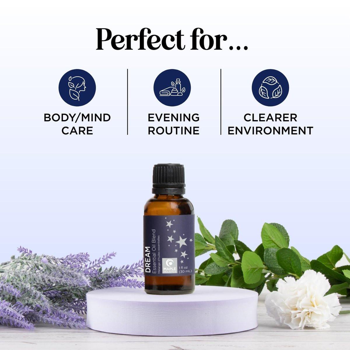 Schlaf Ätherisches Öl Blend für Diffuser - Träume Ätherische Öle für Diffuser Aromatherapie und Entspannung mit Clary Sage Ylang-Ylang Römischer Kamille und Lavendel für Schlafunterstützung (30 ml)