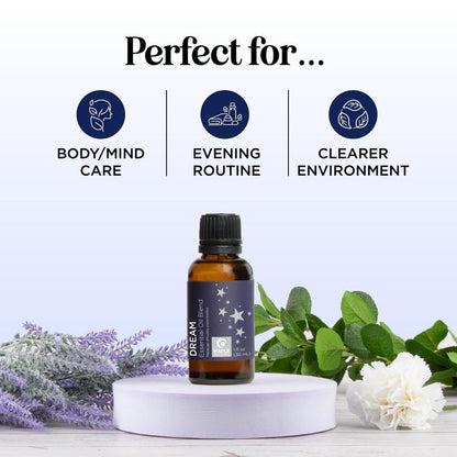 Schlaf Ätherisches Öl Blend für Diffuser - Träume Ätherische Öle für Diffuser Aromatherapie und Entspannung mit Clary Sage Ylang-Ylang Römischer Kamille und Lavendel für Schlafunterstützung (30 ml)