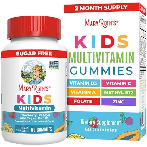 MARYRUTH'S Kinder Multivitamin Gummis – Zuckerfrei, Vegan, 60 Stück (2 Monate Vorrat) für Kinder ab 2 Jahren