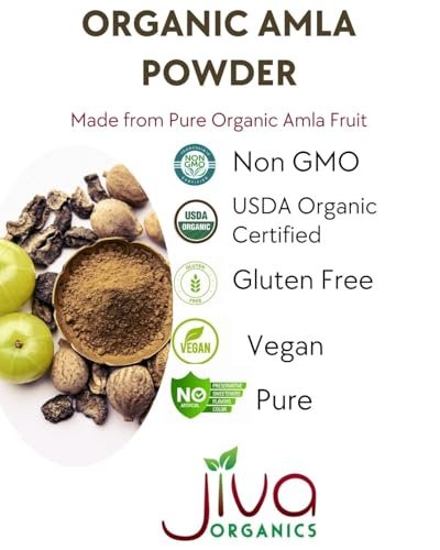 Bio Amla-Pulver 1,25 lb (20 oz) – Reines, laborgeprüftes, glutenfreies, nicht-GVO, reines Amalaki-Pulver aus Indien, Vitamin C, Bulk-Beutel, 100 % roh & natürlich – von Jiva Organics