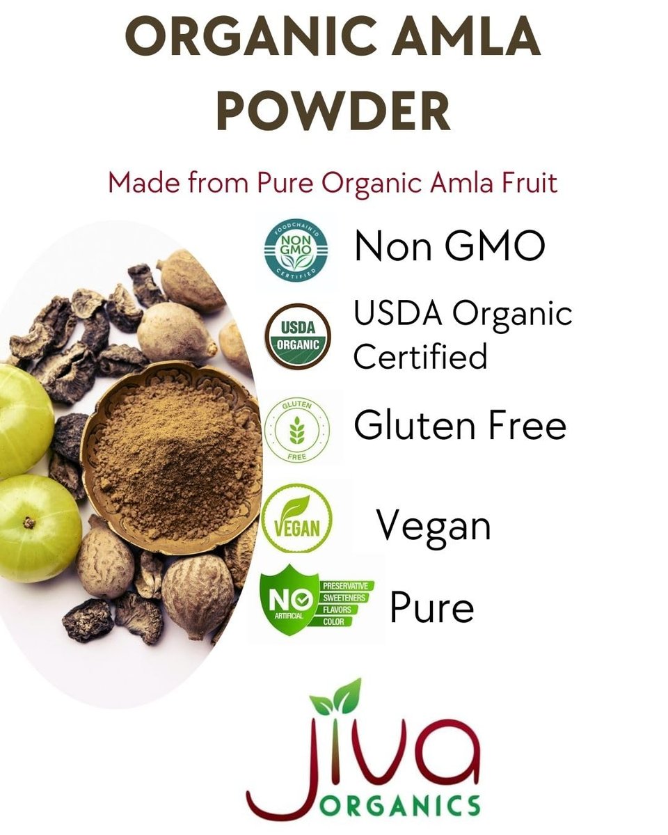 Bio Amla-Pulver 1,25 lb (20 oz) – Reines, laborgeprüftes, glutenfreies, nicht-GVO, reines Amalaki-Pulver aus Indien, Vitamin C, Bulk-Beutel, 100 % roh & natürlich – von Jiva Organics