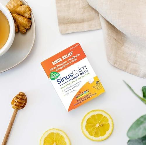 Boiron SinusCalm Tabletten gegen Sinusschmerzen, laufende Nase, Verstopfung, Sinusdruck, Kopfschmerzen - 60 Stück