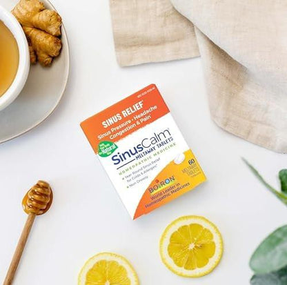 Boiron SinusCalm Tabletten gegen Sinusschmerzen, laufende Nase, Verstopfung, Sinusdruck, Kopfschmerzen - 60 Stück