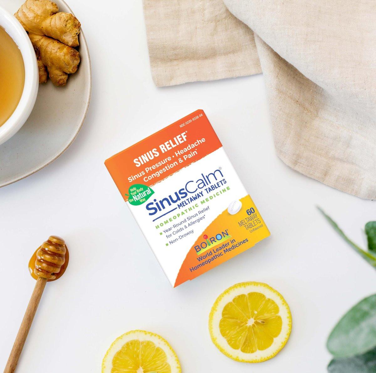 Boiron SinusCalm Tabletten gegen Sinusschmerzen, laufende Nase, Verstopfung, Sinusdruck, Kopfschmerzen - 60 Stück