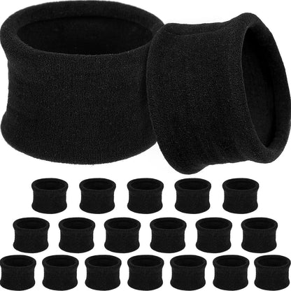 EBOOT 20 Stück Große Dehnbare Baumwoll-Haargummis für dickes, schweres oder lockiges Haar – 6,5 cm Durchmesser (Schwarz)