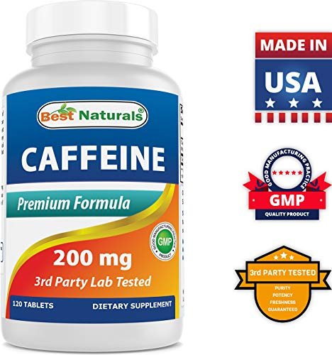 Best Naturals 3er-Pack Koffein Tabletten 200 mg – 360 Tabletten, nicht gewöhnungsbedürftig, kein Crash oder Nervosität