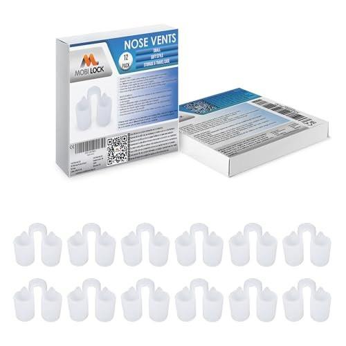 Mobi Lock Nasenflügel-Pflaster gegen Schnarchen (12er-Pack, kleine Größe) – Wiederverwendbare Nasendilatatoren für erholsamen Schlaf