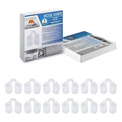 Mobi Lock Nasenflügel-Dilatator XL (12er-Pack) – Wiederverwendbares Anti-Schnarch-Gerät aus weichem Silikon für eine ruhige Nacht