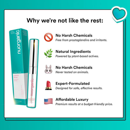 NuOrganic Cosmic Brow Augenbrauenserum für Wachstum | Natürliches Brow Serum für dichtere, längere und definiertere Brauen | 4 Monate Vorrat XL Größe | Tierversuchsfrei, Hergestellt in den USA