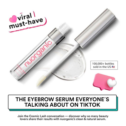 NuOrganic Cosmic Brow Augenbrauenserum für Wachstum | Natürliches Brow Serum für dichtere, längere und definiertere Brauen | 4 Monate Vorrat XL Größe | Tierversuchsfrei, Hergestellt in den USA