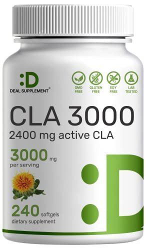 Ultra-Stärke CLA 3000 mg | 240 Weichkapseln, aktive konjugierte Linolsäure aus Distelöl