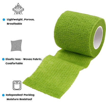 WeTop 24 Stück Selbstklebende Bandage Wickel 5 cm, Sportverband aus elastischem, nicht gewebtem, kohäsivem Material für Handgelenk, Knöchel, Schwellungen und Tierverband (Regenbogen)