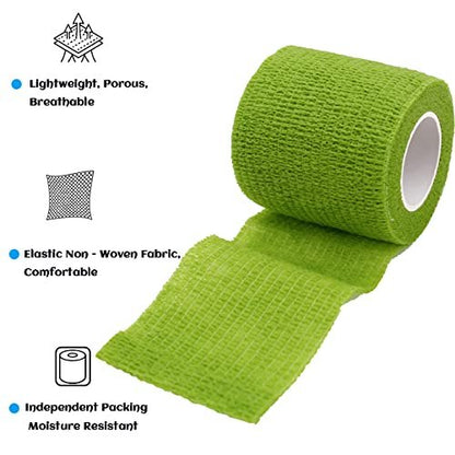 WeTop 24 Stück Selbstklebende Bandage Wickel 5 cm, Sportverband aus elastischem, nicht gewebtem, kohäsivem Material für Handgelenk, Knöchel, Schwellungen und Tierverband (Regenbogen)