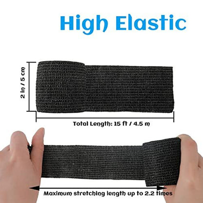 WeTop 24 Stück Selbstklebende Bandage Wickel 5 cm, Sportverband aus elastischem, nicht gewebtem, kohäsivem Material für Handgelenk, Knöchel, Schwellungen und Tierverband (Regenbogen)