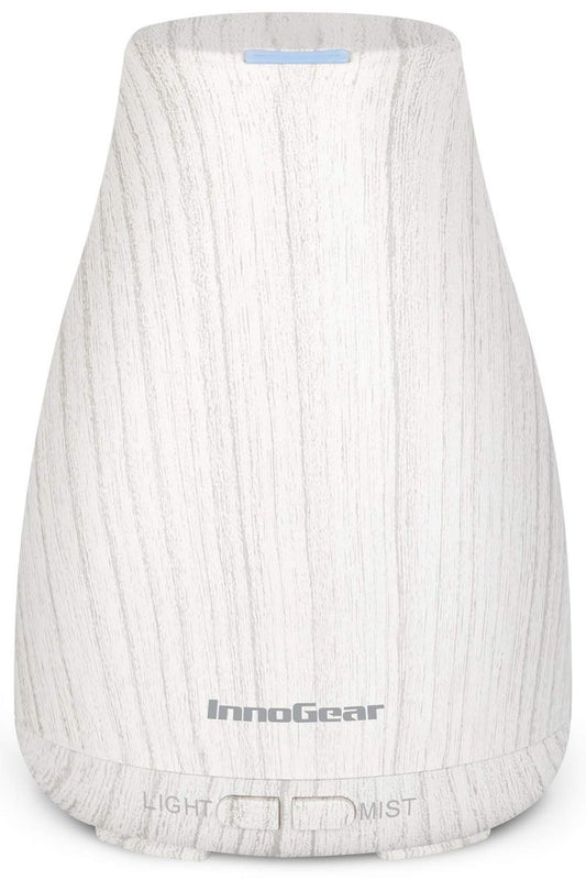 InnoGear Ultraschall-Aromadiffusor für Zuhause, 7 Farben LED, 2 Nebelmodi, Auto-Abschaltung, Weiß-Grau