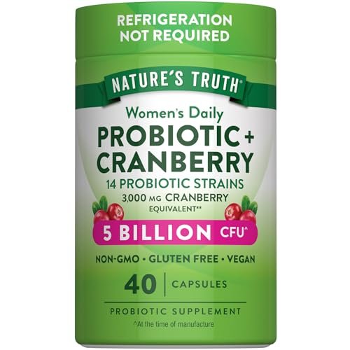 Nature's Truth Probiotika für Frauen | 5 Milliarden KBE täglich | 40 vegane Kapseln | mit Cranberry | Non-GMO & glutenfrei | Keine Kühlung erforderlich