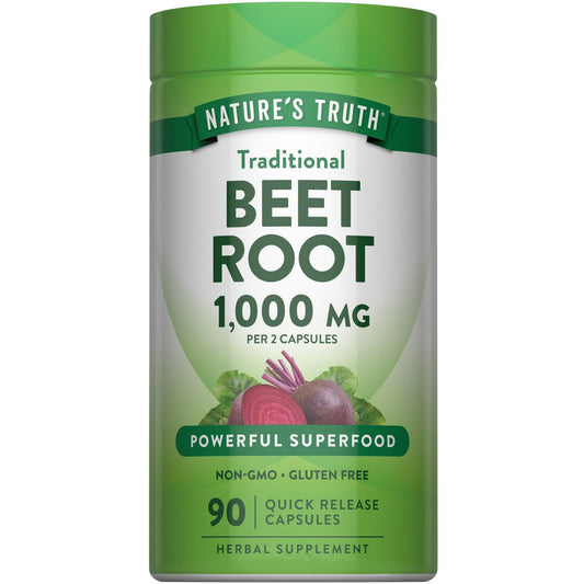 Nature's Truth Rote Bete Kapseln | 1000 mg | 90 Kapseln | Kräuterextrakt | Glutenfrei & Nicht-GMO Nahrungsergänzungsmittel