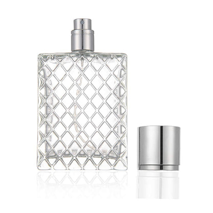 Enslz 100 ml 3,4 oz Nachfüllbarer Parfümzerstäuber aus Glas – Feiner Nebel, Leer, Transparent, Ideal für Reisen