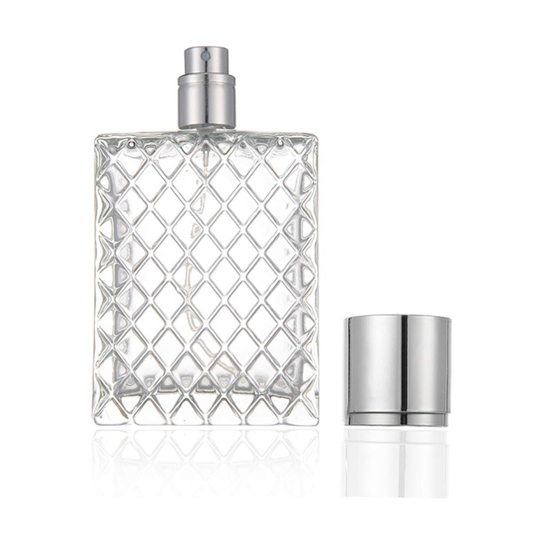Enslz 100 ml 3,4 oz Nachfüllbarer Parfümzerstäuber aus Glas – Feiner Nebel, Leer, Transparent, Ideal für Reisen