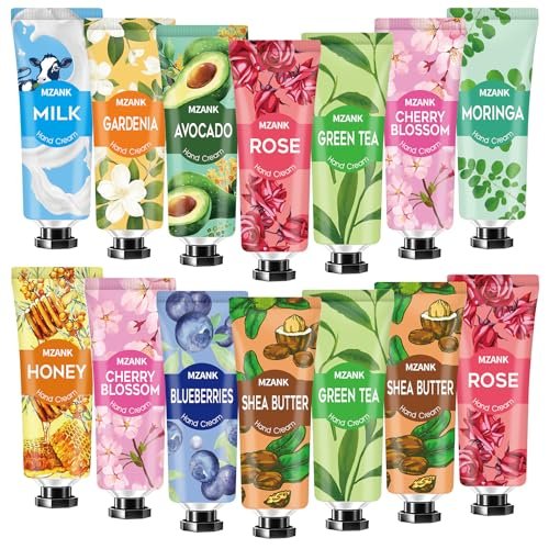MZANK 14er Pack Handcreme für trockene, rissige Hände – Geschenke für Frauen, Muttertag, Lehrer, Krankenschwestern, Brautjungfern, Geburtstagsgeschenke – Handlotion in Reisegröße