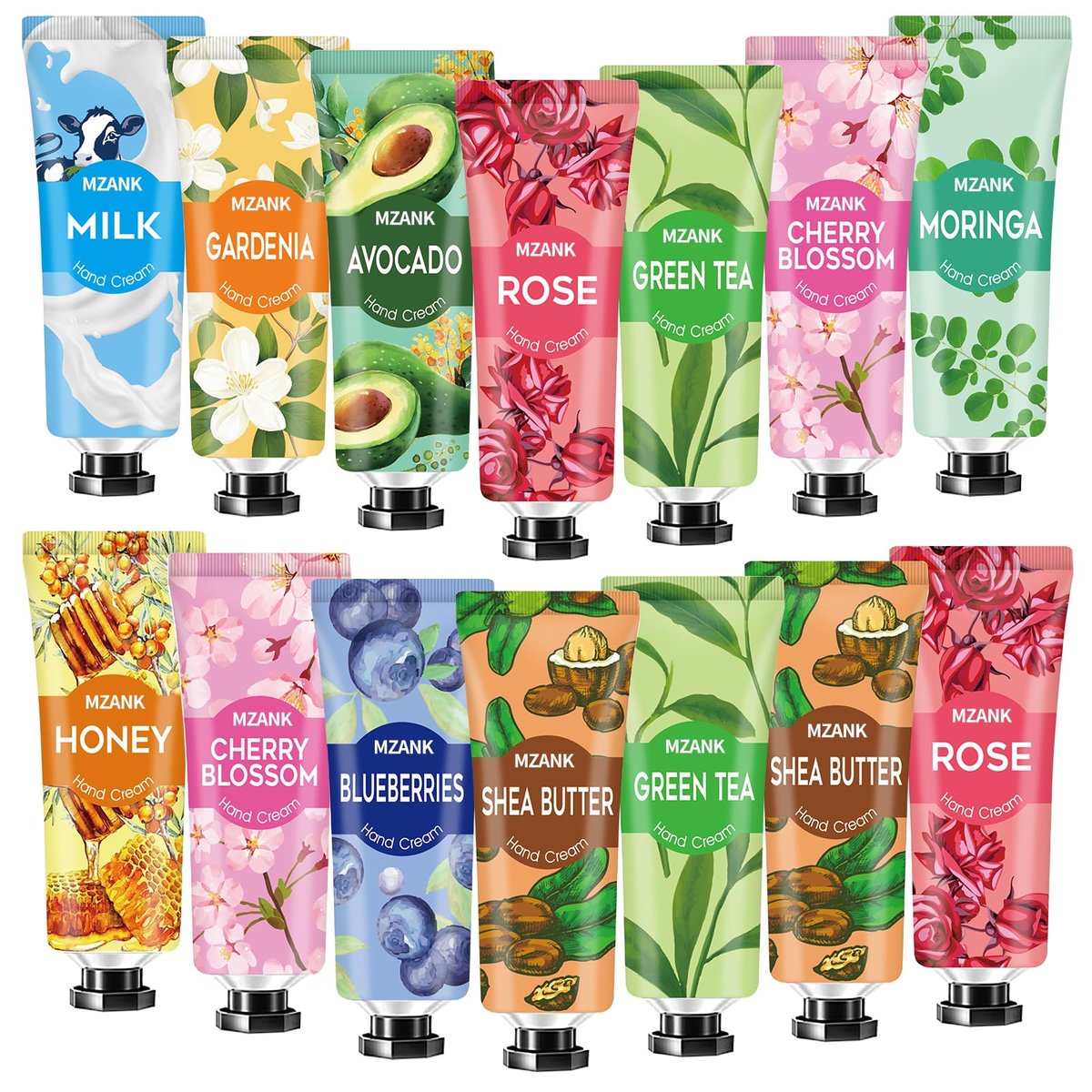MZANK 14er Pack Handcreme für trockene, rissige Hände – Geschenke für Frauen, Muttertag, Lehrer, Krankenschwestern, Brautjungfern, Geburtstagsgeschenke – Handlotion in Reisegröße