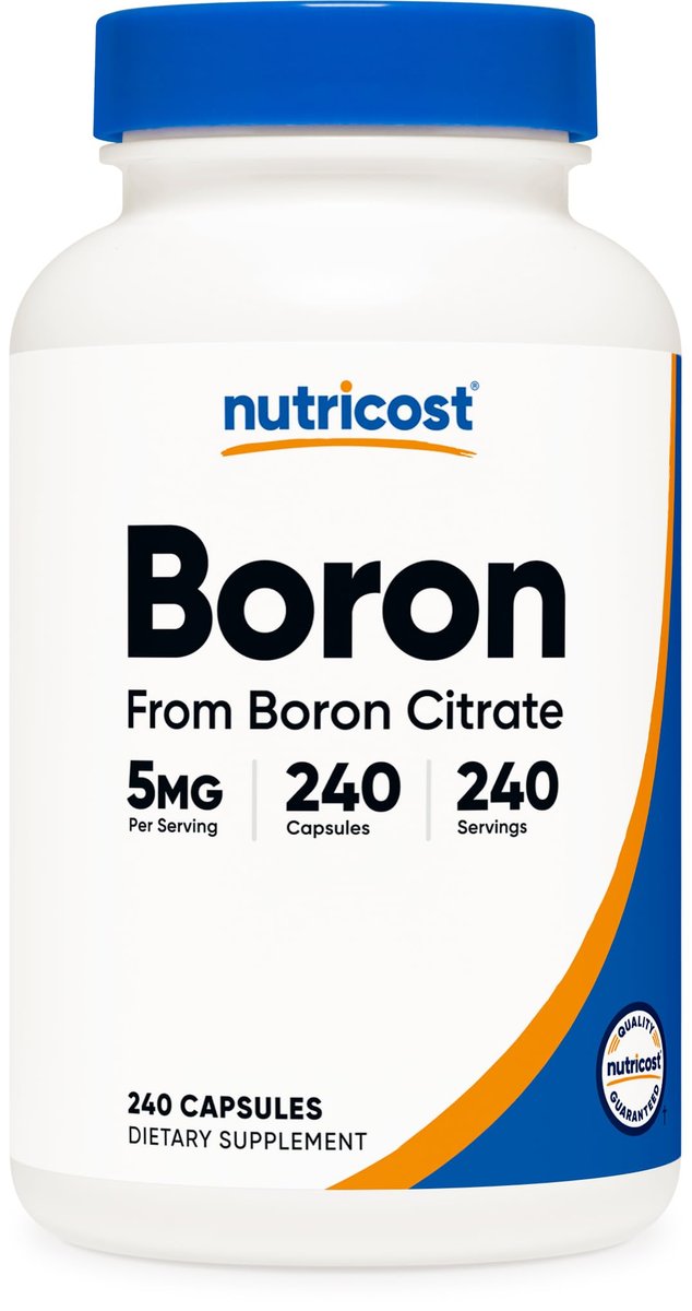 Nutricost Boron Kapseln 5mg, 240 vegetarische Kapseln – Glutenfrei und Nicht-GVO