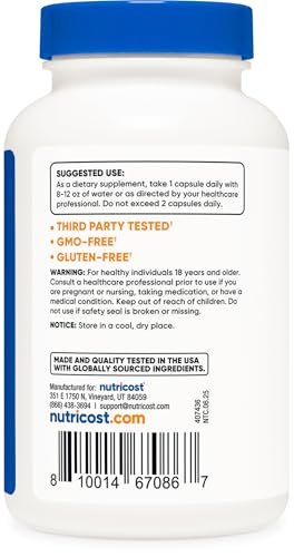 Nutricost Boron Kapseln 5mg, 240 vegetarische Kapseln – Glutenfrei und Nicht-GVO