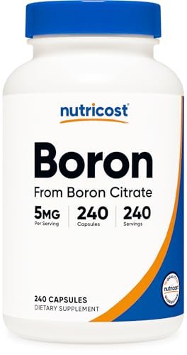 Nutricost Boron Kapseln 5mg, 240 vegetarische Kapseln – Glutenfrei und Nicht-GVO