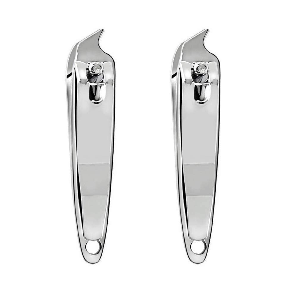 DNHCLL 2er-Pack Metall-Nagelknipser mit schräger Kante – Pediküre- und Maniküre-Werkzeug für dicke Nägel, silber