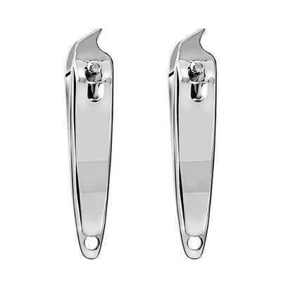 DNHCLL 2er-Pack Metall-Nagelknipser mit schräger Kante – Pediküre- und Maniküre-Werkzeug für dicke Nägel, silber