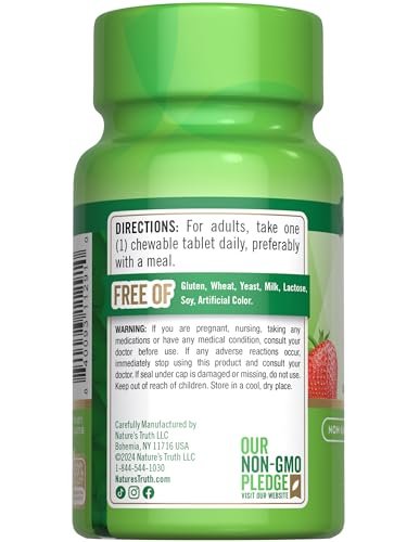 Nature's Truth Vitamin D3 2.000 IE Kautabletten – 100 Tabletten, Beerengeschmack, Vegetarisch, Nicht-GVO & Glutenfrei