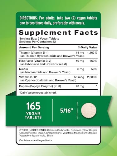 Nature's Truth Vitamin B-Komplex | 165 Tabletten | Plus B12 | Veganes & Nicht-GVO Nahrungsergänzungsmittel