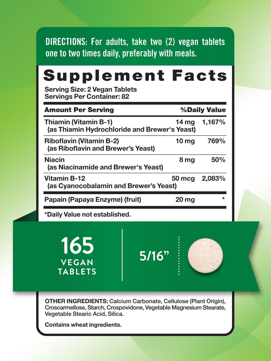 Nature's Truth Vitamin B-Komplex | 165 Tabletten | Plus B12 | Veganes & Nicht-GVO Nahrungsergänzungsmittel