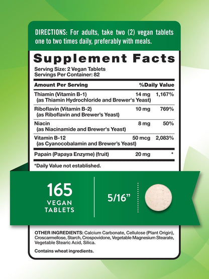 Nature's Truth Vitamin B-Komplex | 165 Tabletten | Plus B12 | Veganes & Nicht-GVO Nahrungsergänzungsmittel