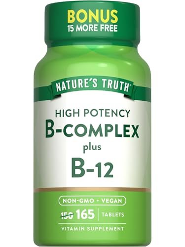 Nature's Truth Vitamin B-Komplex | 165 Tabletten | Plus B12 | Veganes & Nicht-GVO Nahrungsergänzungsmittel