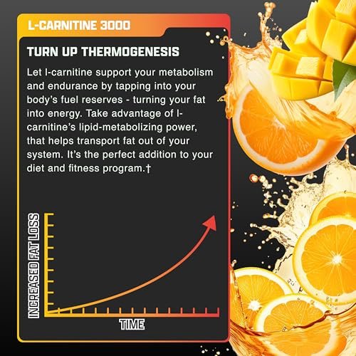 Nutrex Research Liquid Carnitine 3000 | Orange Mango | Stimulanzienfrei | 31 Portionen 473 ml