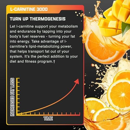 Nutrex Research Liquid Carnitine 3000 | Orange Mango | Stimulanzienfrei | 31 Portionen 473 ml