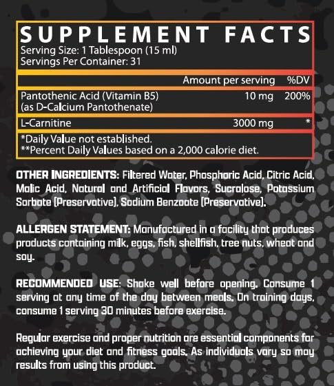 Nutrex Research Liquid Carnitine 3000 | Orange Mango | Stimulanzienfrei | 31 Portionen 473 ml