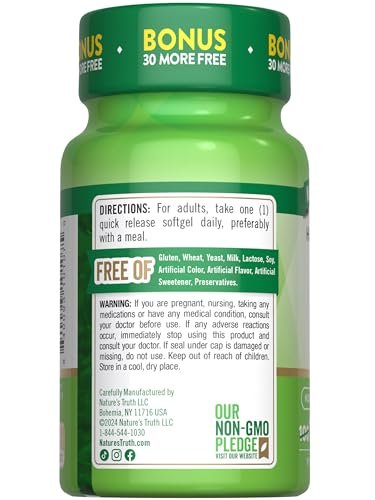 Nature's Truth Vitamin D3 5000 IE Weichkapseln | 130 Stück | Hochdosiert | Non-GMO & Glutenfrei
