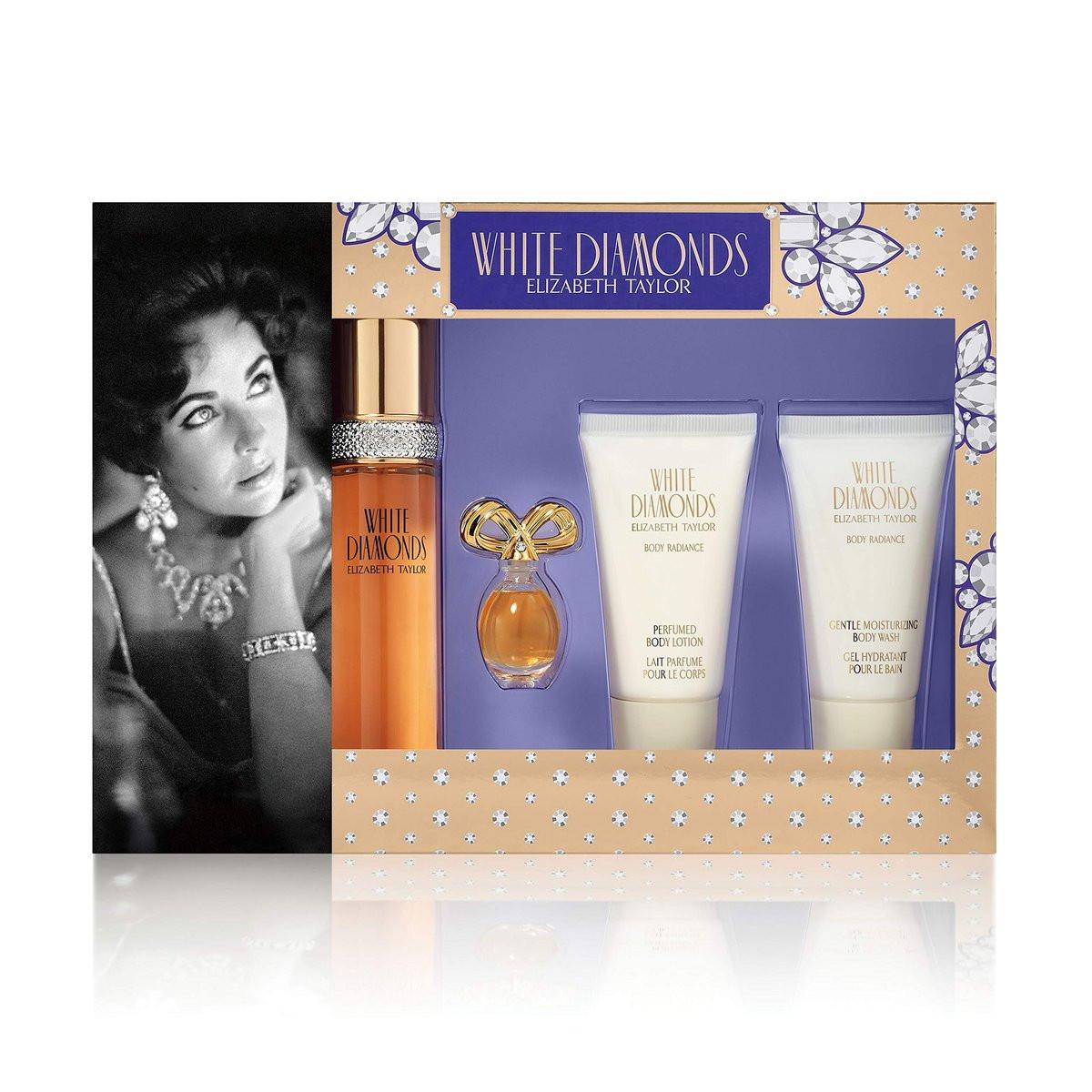 WHITE DIAMONDS von Elizabeth Taylor 4-teiliges Geschenkset mit 1,7 EDT Spray für Damen