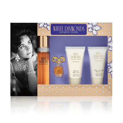 WHITE DIAMONDS von Elizabeth Taylor 4-teiliges Geschenkset mit 1,7 EDT Spray für Damen