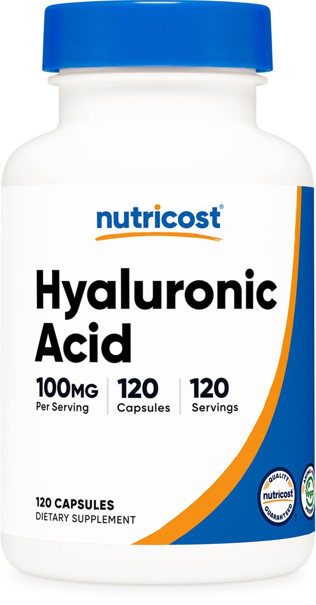 Nutricost Hyaluronsäure Kapseln 100mg, 120 vegane Kapseln - Glutenfrei, Nicht-GVO