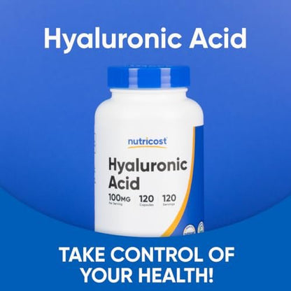 Nutricost Hyaluronsäure Kapseln 100mg, 120 vegane Kapseln - Glutenfrei, Nicht-GVO