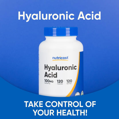 Nutricost Hyaluronsäure Kapseln 100mg, 120 vegane Kapseln - Glutenfrei, Nicht-GVO