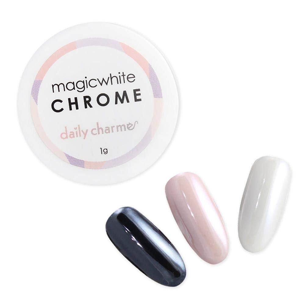 Daily Charme Magic White Nail Chrome Powder 1g – Perlmutt-Nagelchrompulver für Glazed-Donut-Effekt, Nagelkunst-Deko für Heim-DIY & Nagelstudio-Maniküre