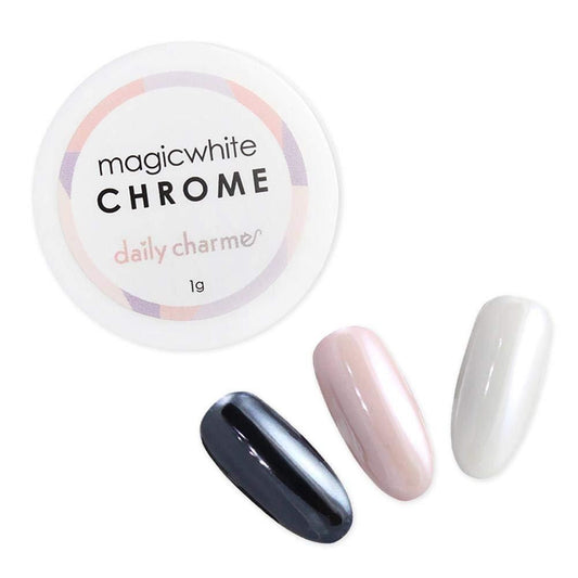 Daily Charme Magic White Nail Chrome Powder 1g – Perlmutt-Nagelchrompulver für Glazed-Donut-Effekt, Nagelkunst-Deko für Heim-DIY & Nagelstudio-Maniküre