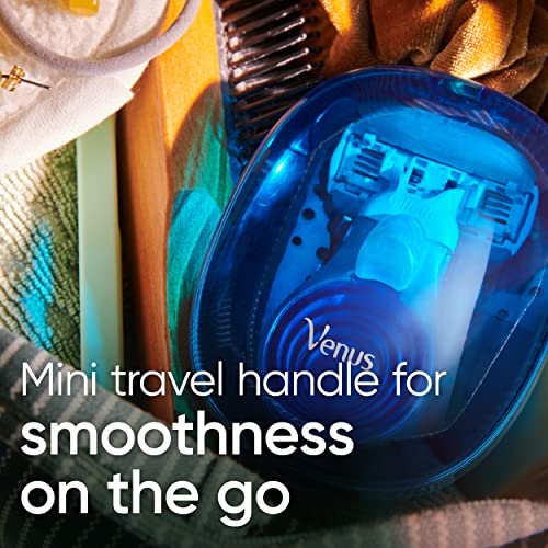 Gillette Venus Mini On The Go Damenrasierer Griff mit 3 ComfortGlide White Tea Duft Klingen Nachfüllpackungen + 1 Reiseetui